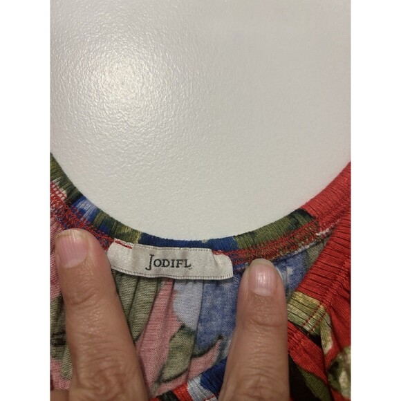 Jodifl Red Floral Off Shoulder  Size Small Maxi Dress Gathered Waist Split Joint - Picture 2 of 10